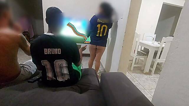 Cuckolded wife loses bet, gets double penetration