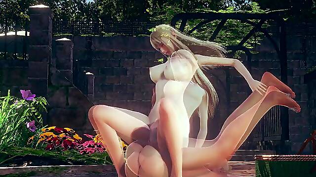 Japanese anime girls enjoy a futanari threesome.