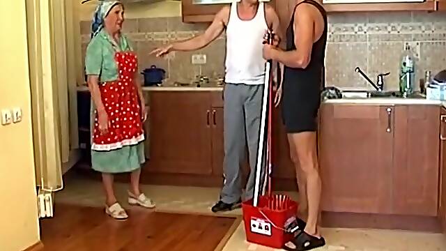 Young Cock Fucks Two Grannies!