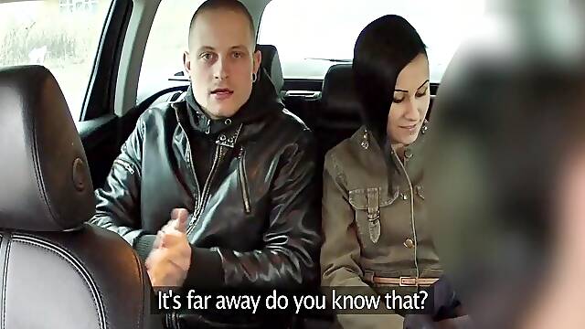 Emo Gf Fucks Bf And Cab Driver In The Back Of Taxi