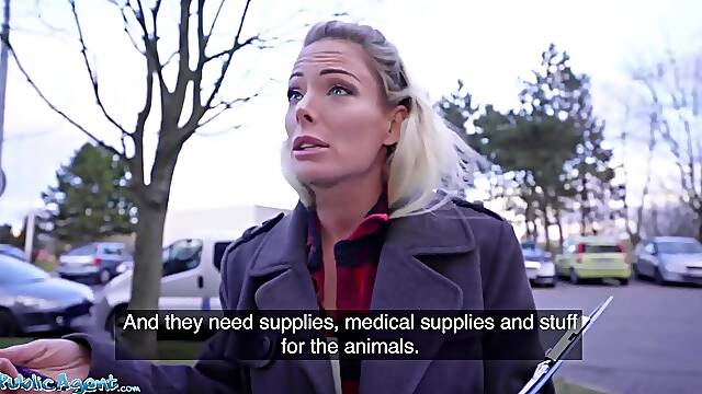 Sexy Blonde Australian Plays With A Stranger For Money - Isabelle Deltore