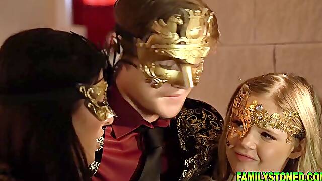 Masquerade Party Turns Into A Hot Orgy - Penney Play, Calvin Hardy And Theodora Day
