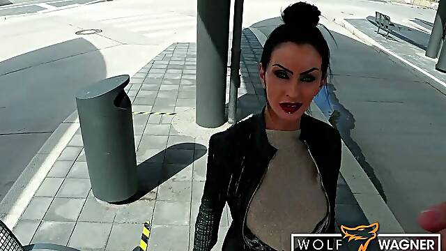 TRAIN STATION BLOWJOB&excl; I met this Gothic MILF and I FUCKED HER FAKE TITS&colon; SIDNEY
