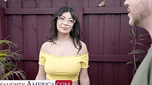 Busty Latina Cami Strella Takes A Load On Her Glasses