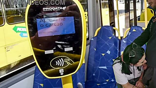 Student cant resist the penis she saw on the public bus.