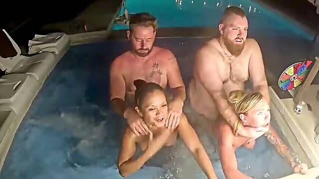 Hot Tub Foursome with Deliah Grace & Jazmine Cruz