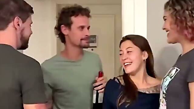 Couple swapping with hot college friends