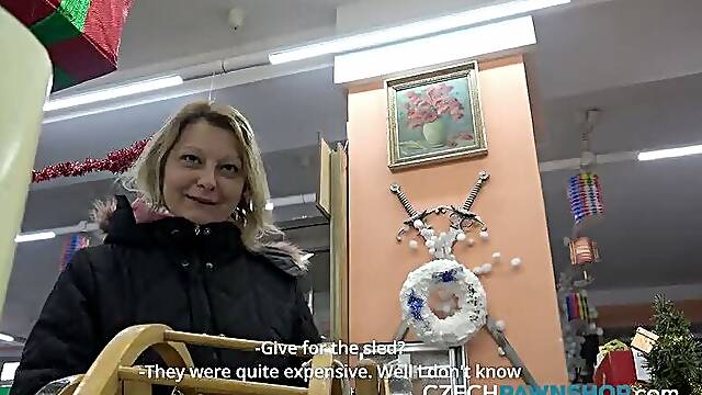 The busty blonde comes back for a very private deal (CzechPawnShop)