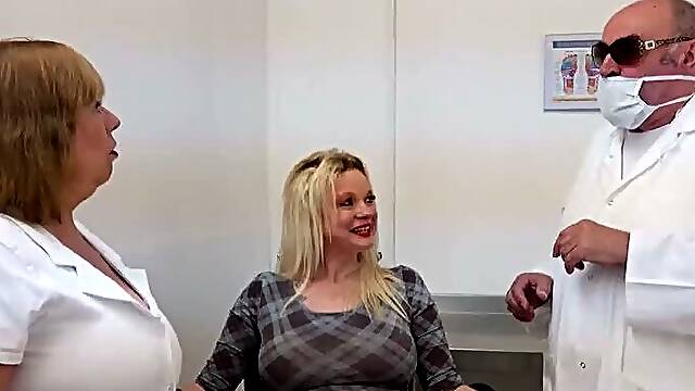 Blonde Mature Gets Full Body Exam By Doctor And Busty Nurse