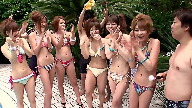 Naughty Japanese Young Women Tease Freaking Out Newsman