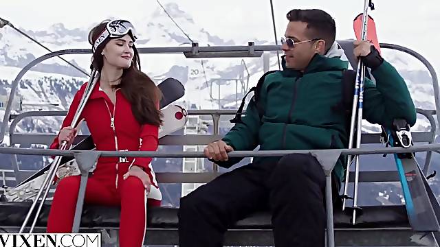 VIXEN Ski Bunny Sonya has Passionate Sex in the Alps - Alberto blanco