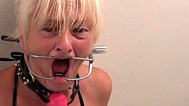 Submissive granny face fucked and anally dominated POV style