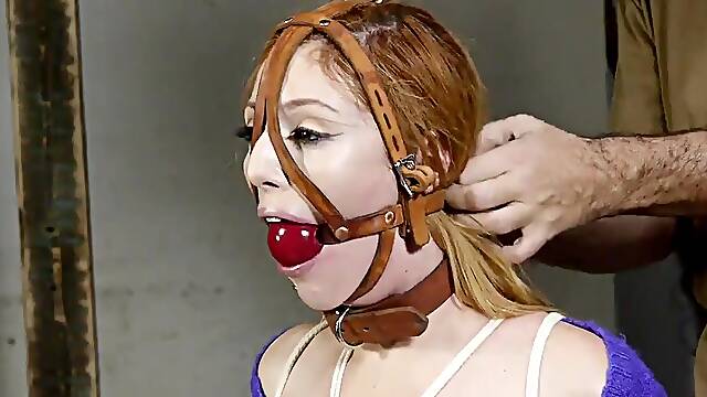 Lauren Phillips First Hogtied BDSM Scene