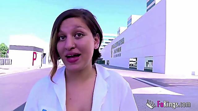 Maria BB is a chubby nurse who wants to try her luck in porn