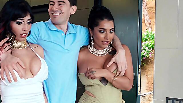 Yasmina Khan and Aaliyah Yasin hot threesome sex