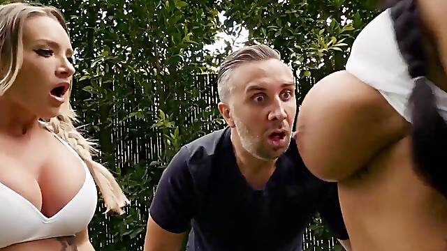 Coach Has To Please Two MILFs - Outdoor