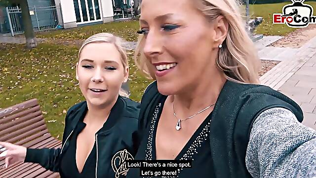 German lesbian real pick up date casting and fuck