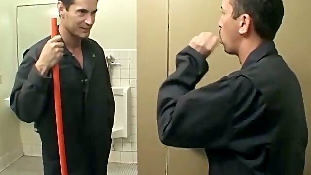 Two Horny Fuckers Are Fucking That Nasty Blonde Slut In The Toilet