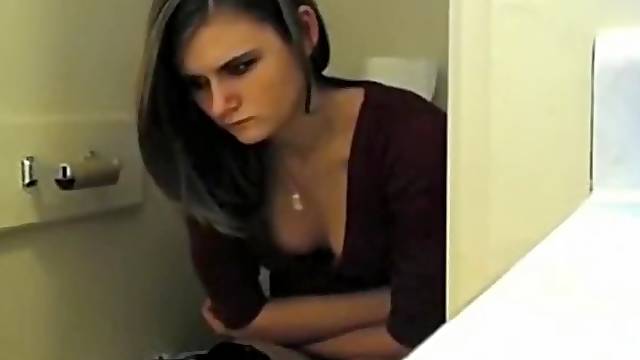 Hidden camera in our house. My 19-year-old girlfriend is on the toilet