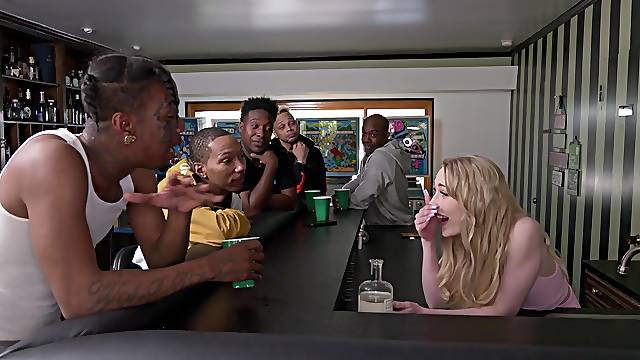 Rough interracial gangbang with blonde Emma Starletto - HD