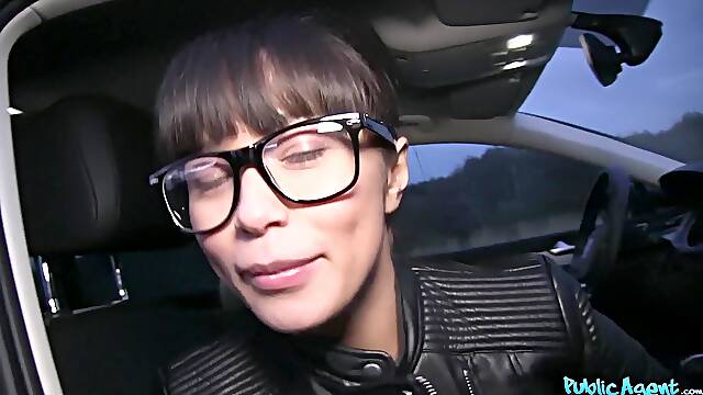 Russian Asian Creampied Outdoors For Cash - nerdy brunette babe Mona Kim gives head in car