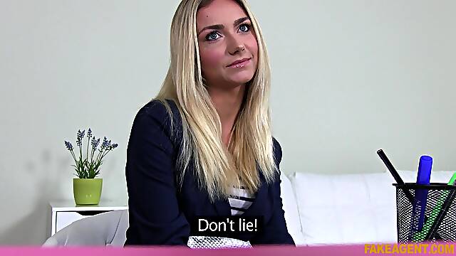 POV Casting - Agent Goes Balls Deep In Fit Blonde Hairstylist