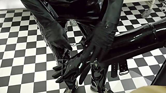 Feeble Rubber Patient gets anal and twat Treatment during the time that doctors investigation