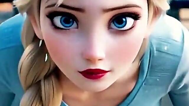 Looks like Queen Elsa is training hard. Whats this babe training for? AI-generated