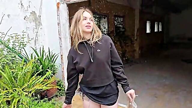 BIZARRE BANGING in Abandoned Construction Website - This babe asks me to fill her with MILK