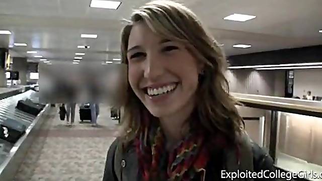 EXPLOITED COLLEGE GIRLS - Airport Suck and Fuck