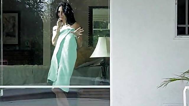 Seductive woman with large melons, Ava Addams got down and obscene with a neighbour, the other day