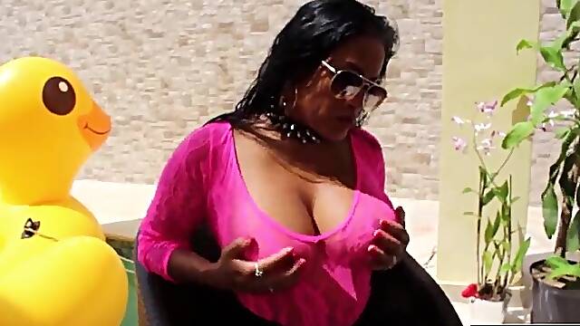 Chesty Maxine X Gets On Inflatable To Sextoy Screw That Oriental Vagina!