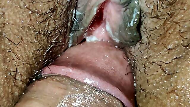 Close up just a tip but accident creampie