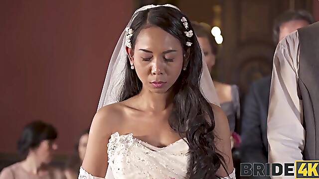 BRIDE4K. Lascivious newlyweds cant resist and get private right after wedding