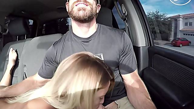 SinsLife - Sexy Blond Picked up and gives Road Head, Gets Banged!