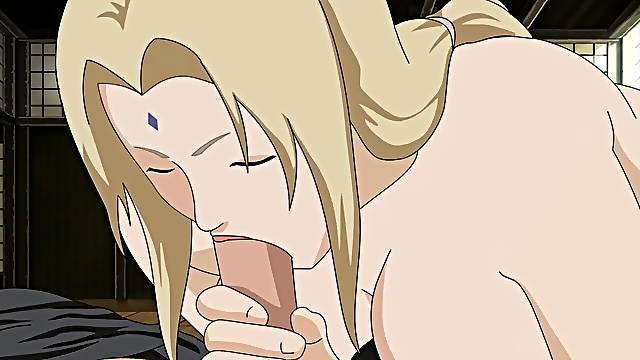 NARUTO- TSUNADE GETS A DICK IN HER MOUTH!
