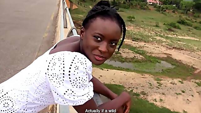 Super Taut Black Vagina Pounded POV By Large White Jock Boyfriend Outdoors