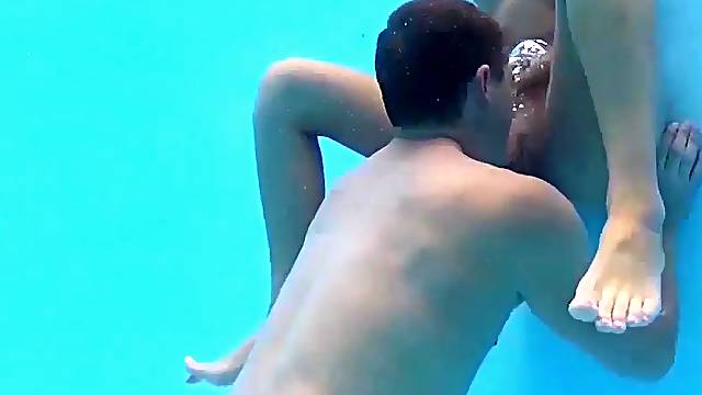Underwater sex after slippery massage