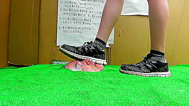 trampled by japanese beautys sneaker!
