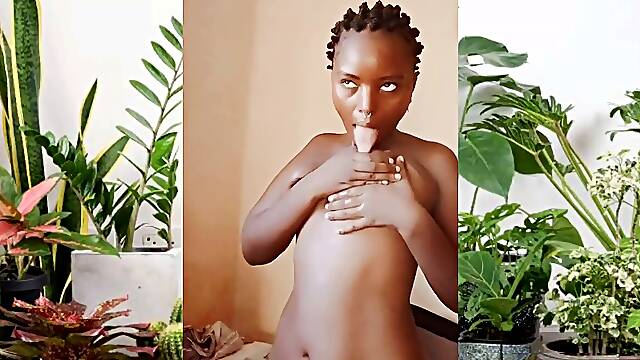 Breast licking boob squeezing ebony vulva rubbing and fingering AKIILISA free porno