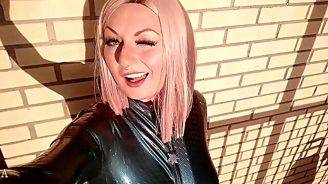 latex rubber selfie video with milf fetish model Arya Grander