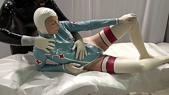 The patient is examining the doctor and the doctor is toying with herself two angle utter video