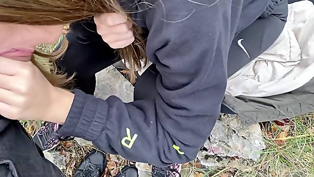 super-hot nubile gives Shoejob on the Rain with older school Vans Sneakers