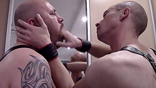 2 FORMIDABLE alpha MALES - the DOMINANT SLAP each other VERY firm in the FACE, slobber and kiss JUICI 2