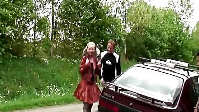 Wild blonde teen from France gets picked up and fucked