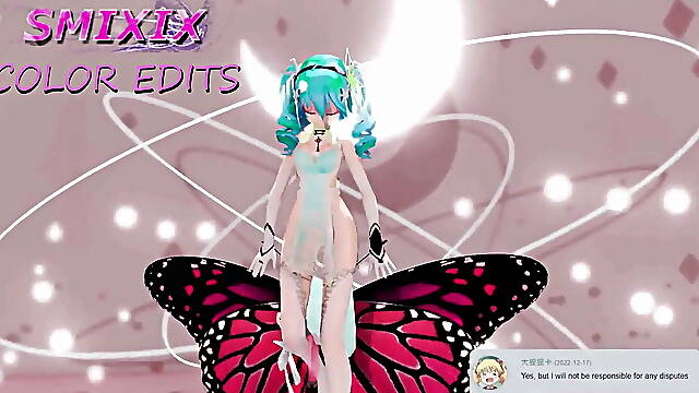 Miku Hentai Dance Undress Creampie MMD 3D Butterfly Shake It MMD 3D Emerald Hair Color Edit Smixix