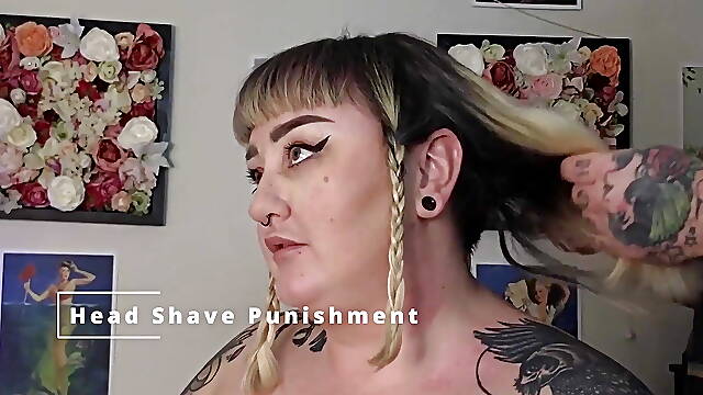 BBW Full Head Long Hair Shave Punishment Humiliation Fetish