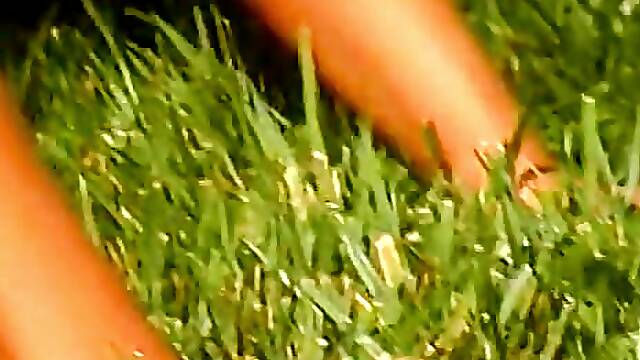 Horny slut on the grass getting cunt filled with cock