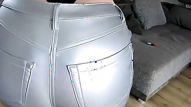 Milfycalla Very Shiny Leggins and a Lot of Cum on New Puffy Downjacket 171