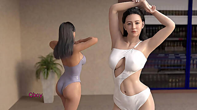Qboy as a Swimming Instructor for Five Hot Girls - Asia Town - E15